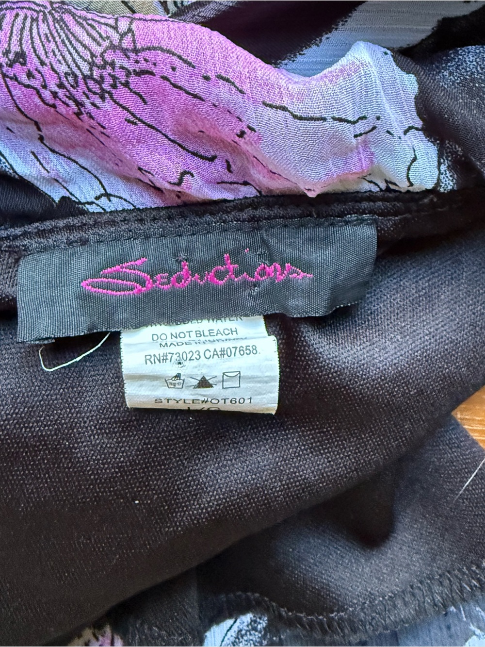 Seductions Silk Blend Floral Beaded Halter Top | Y2K | Size L - Picture 7 of 8
